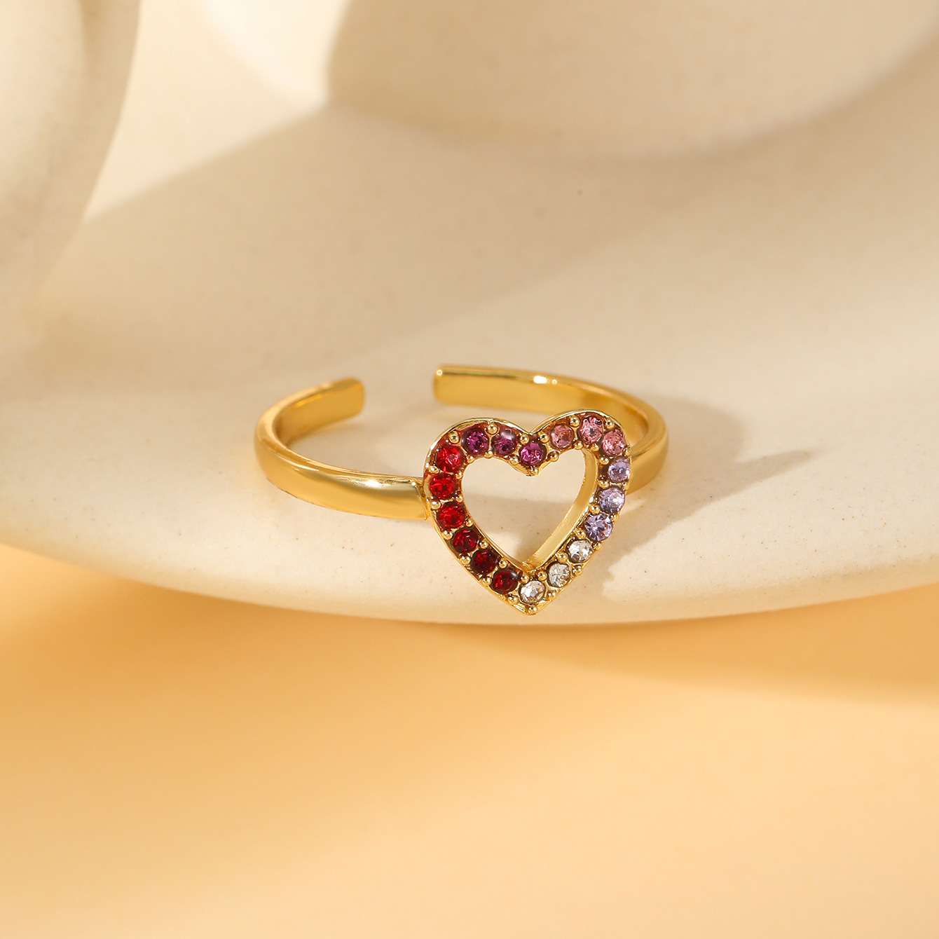 4:W1490 open ring with zircon 4