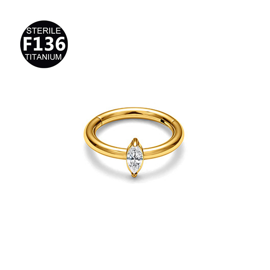 17:Golden white horse eyes without rhinestone