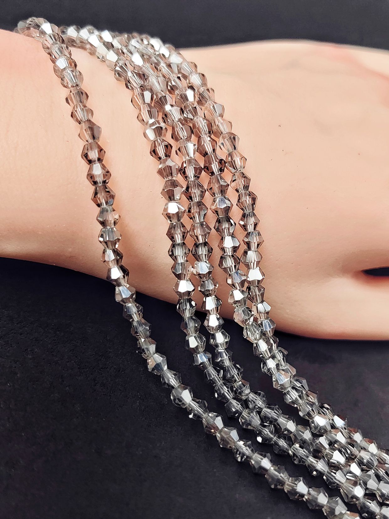 Transparent ash (electroplating) 2.2mm/150pcs/stra