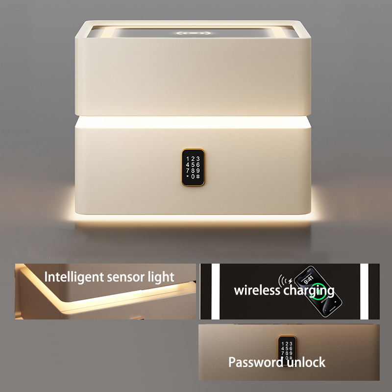 MDF board - Three color light wireless charging lock - off white