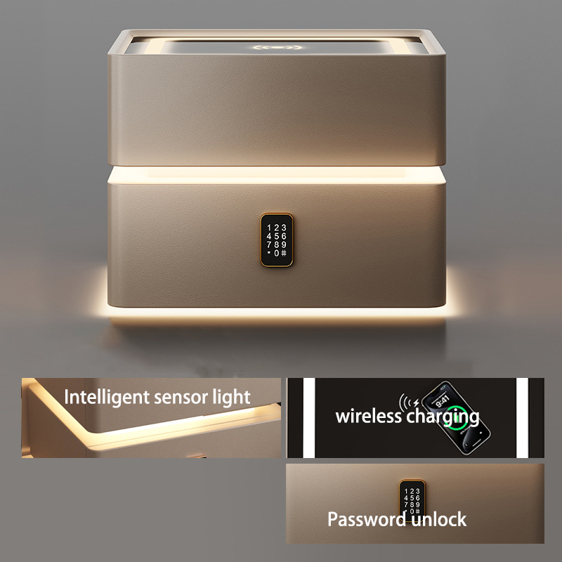 MDF board - Three color light wireless charging lock - dark gray