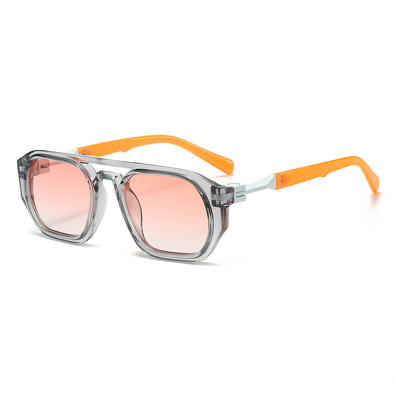 C5-transparent gray frame white orange feet-double powder tablets