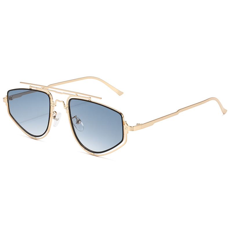 gold frame double blue