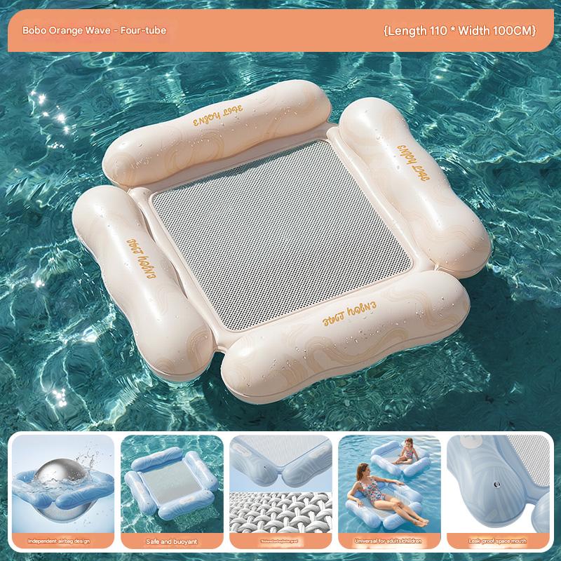 1 Pack Four Sides-Bobo Orange Wave Floating Raft