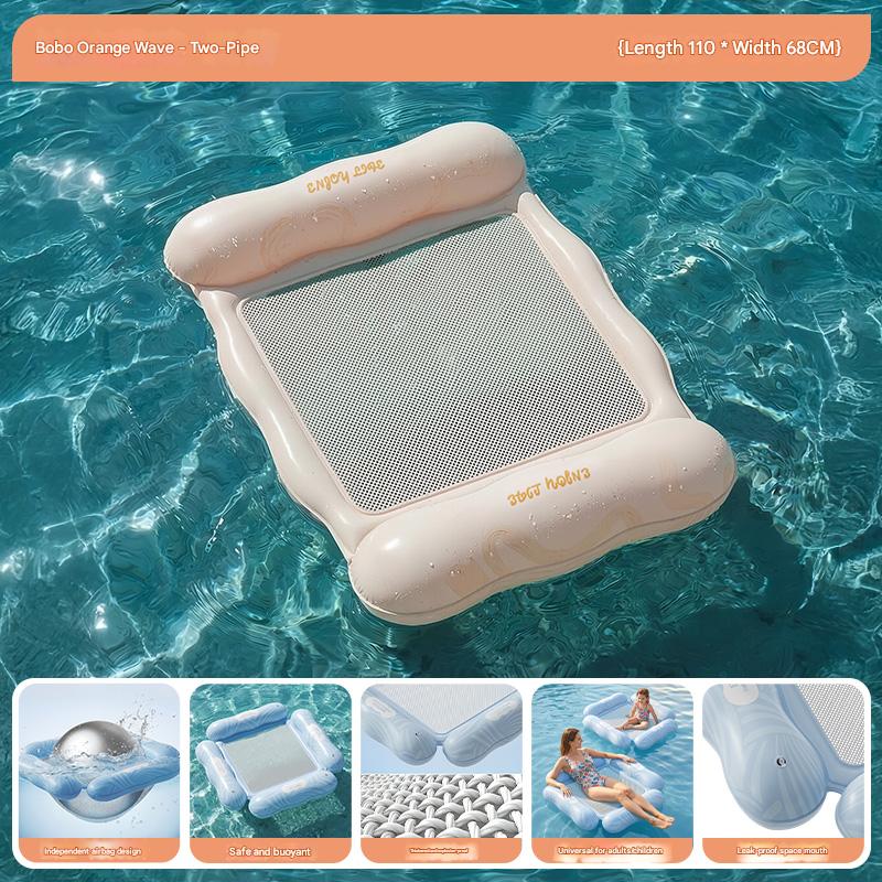 1 Pack Two Sides-Bobo Orange Wave Floating Mat 110 x 68 cm