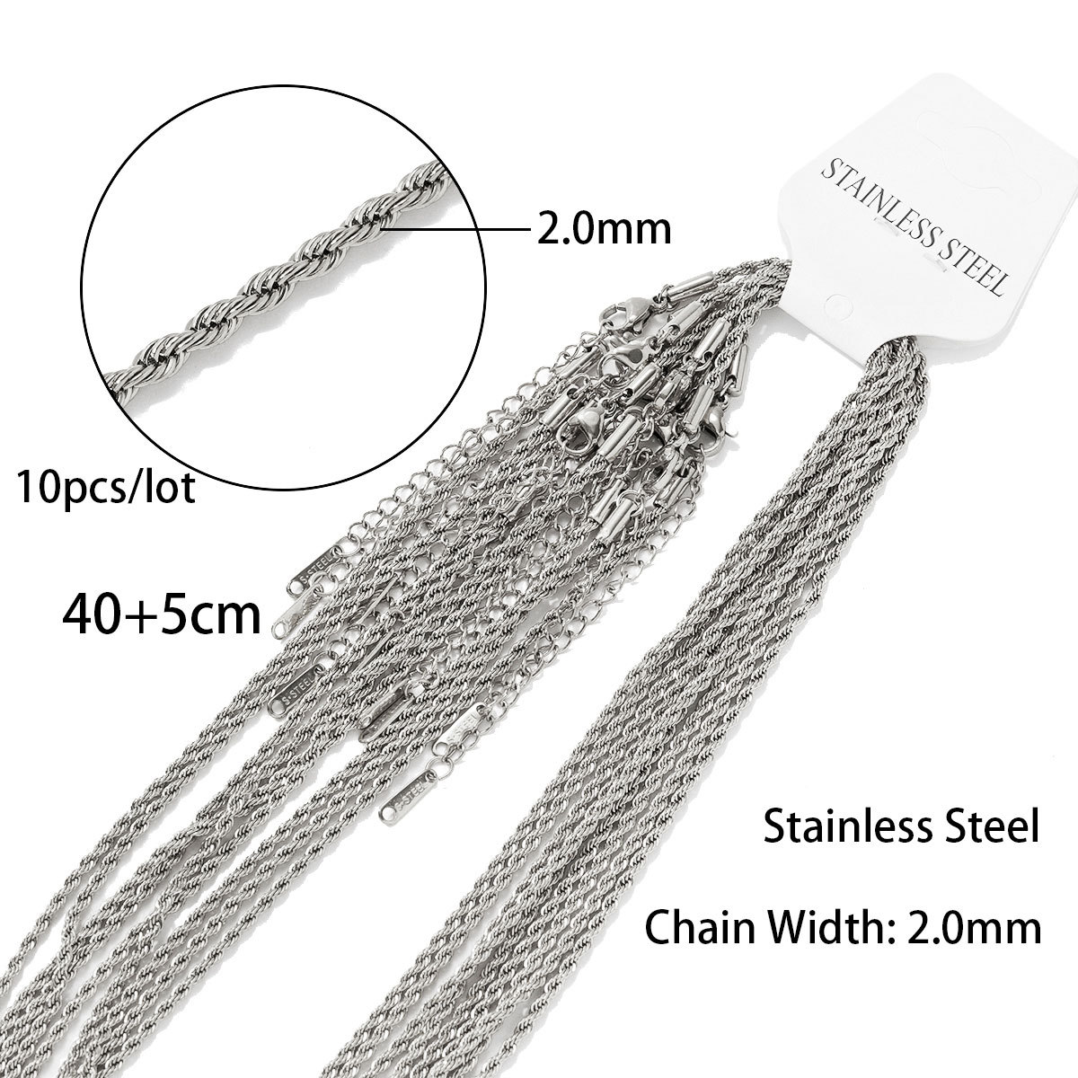 6:2mm twist chain 40 5 points