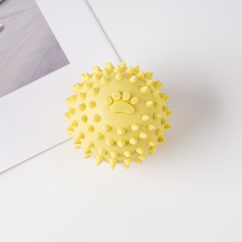 Spiked paw printed sound ball 6cm45g yellow