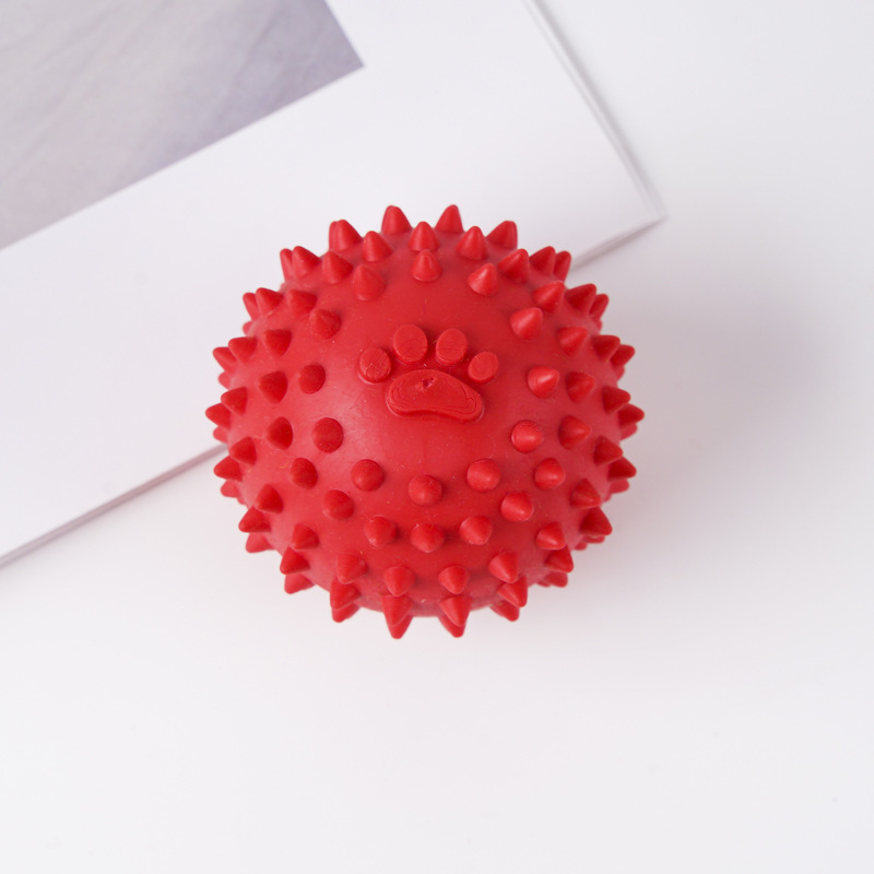 Spiked paw printed sound ball 6cm45g red