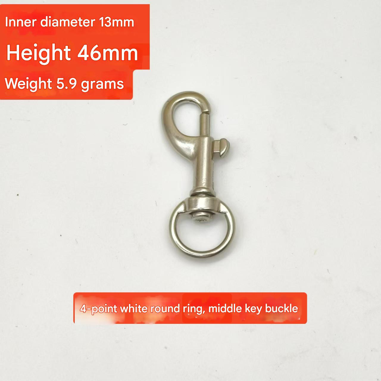 1:Barrel plating white 4 points medium keychain