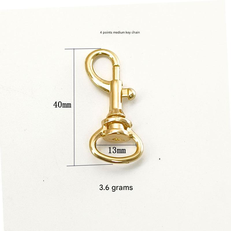 2:Hanging plated light gold 4 points medium keychain
