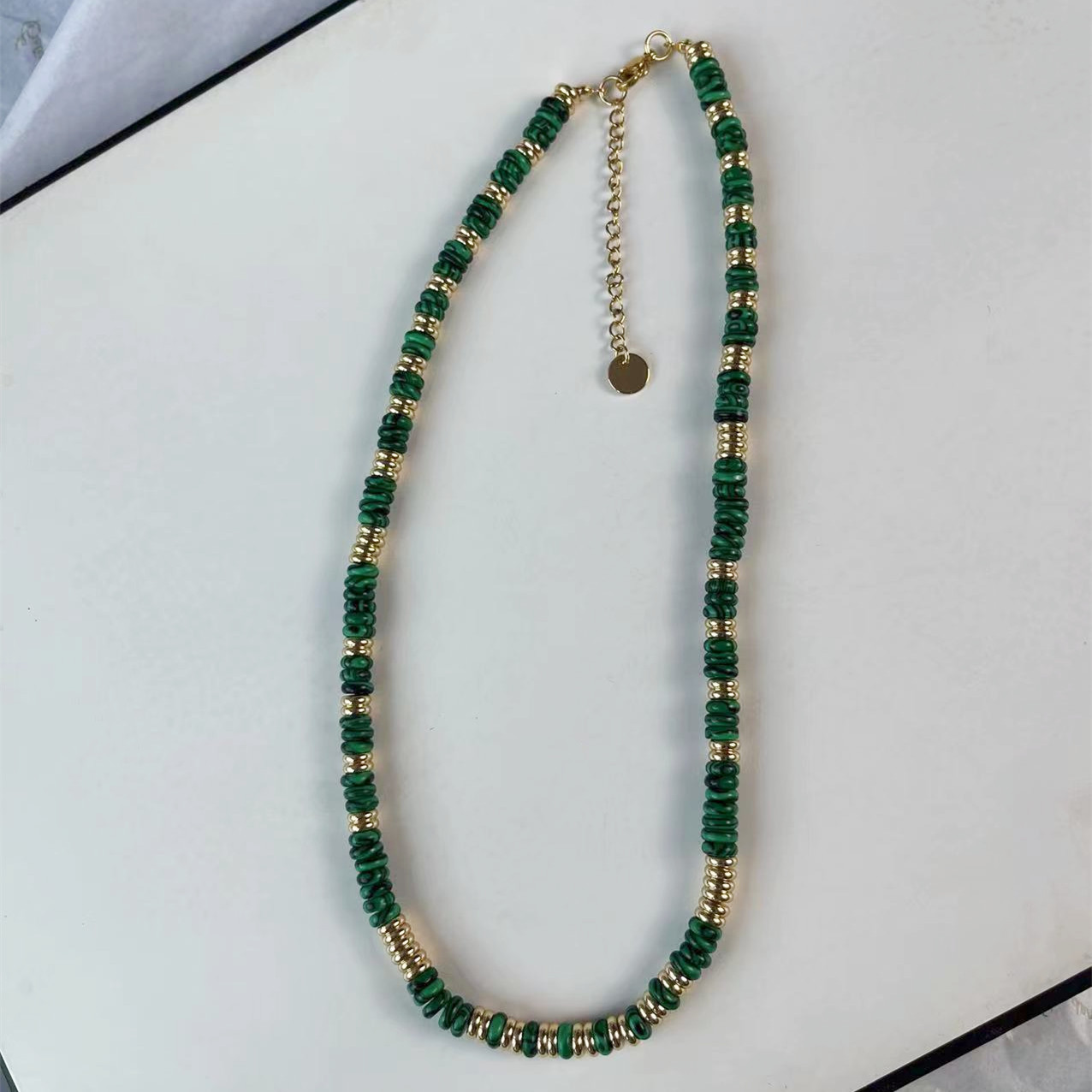 2:Malachite Frisbee Necklace