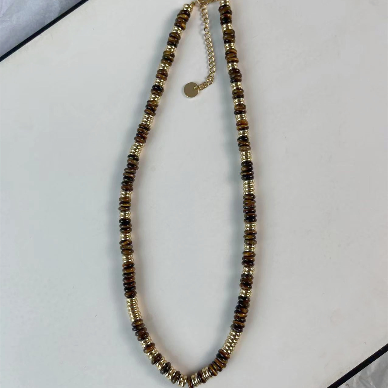 3 Tiger Eye Frisbee Necklace