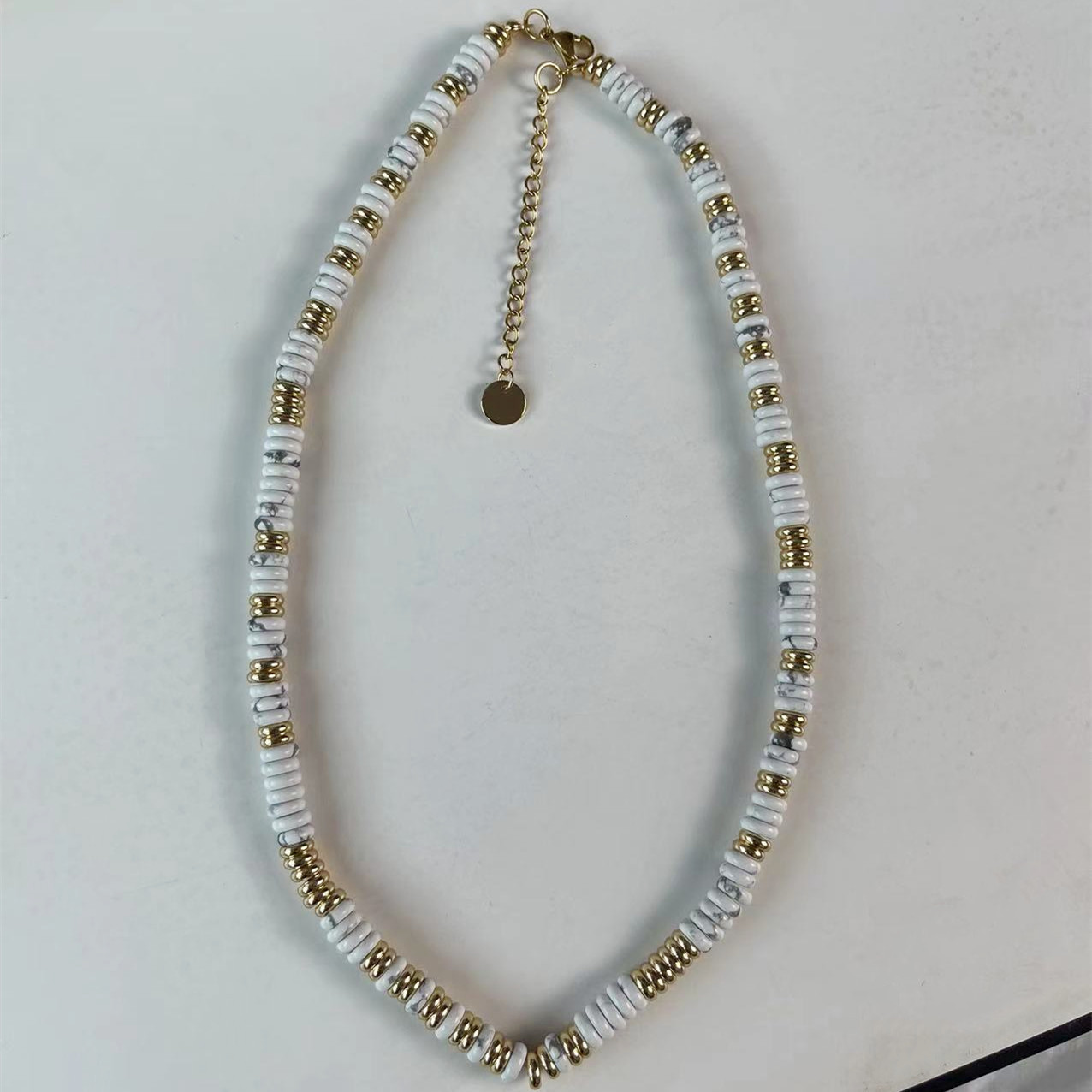 10:White jade Frisbee necklace