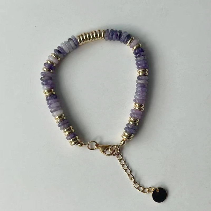 17:Purple Jade Frisbee Bracelet