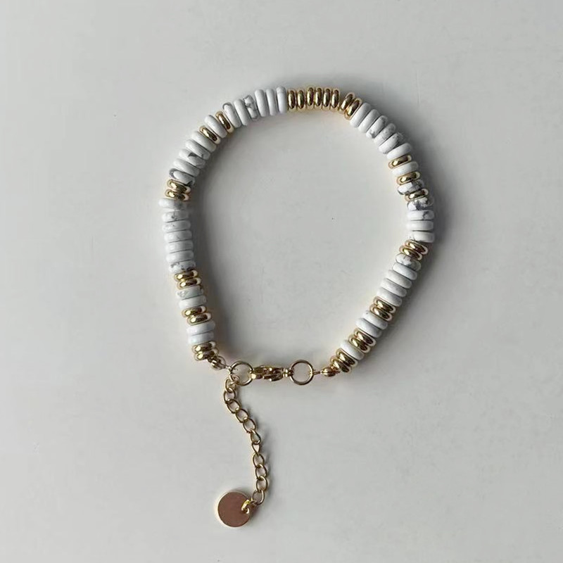 20 white jade frisbee bracelet