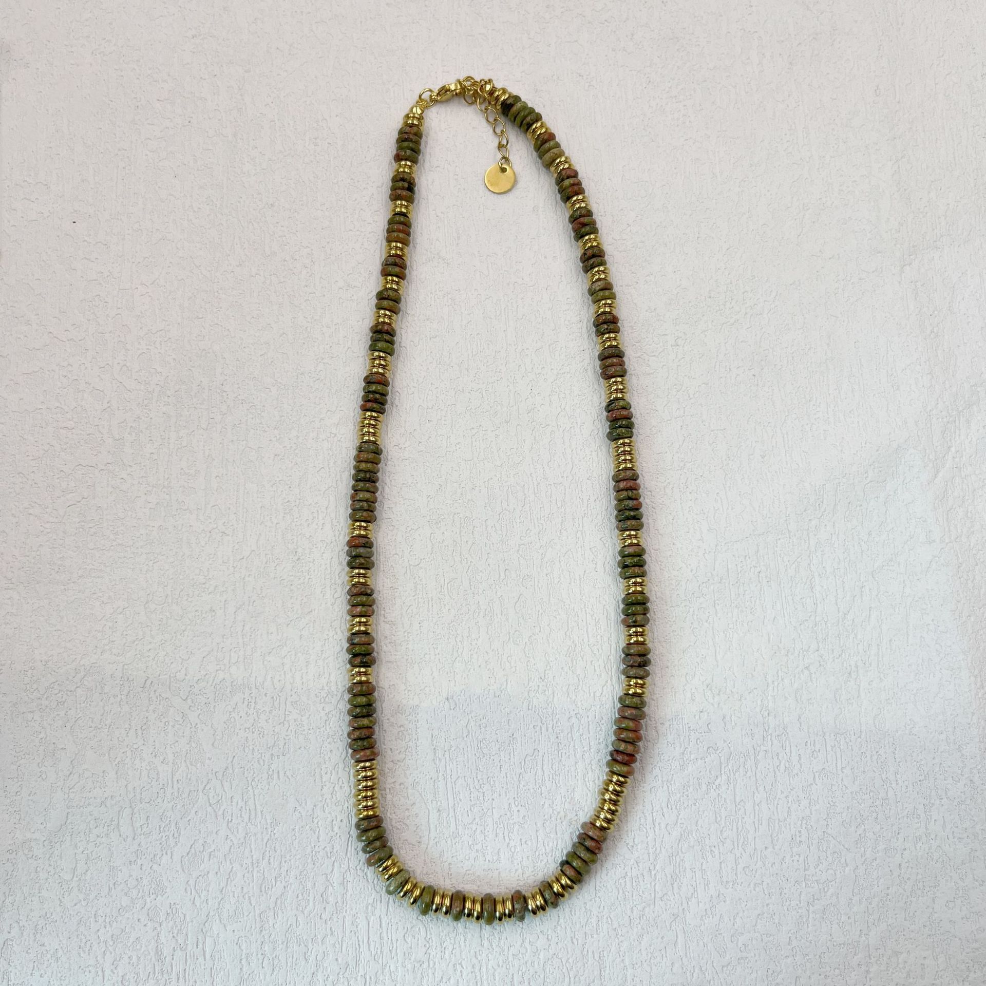 31:Cedar Turquoise Frisbee Necklace