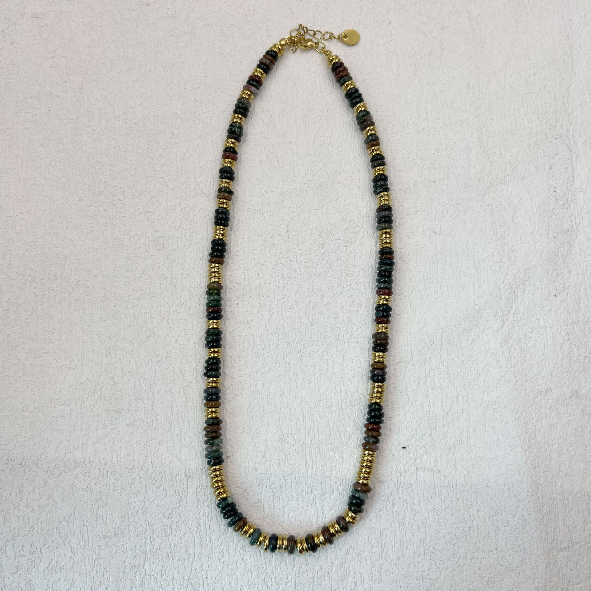 29 Greenstone Frisbee Necklace