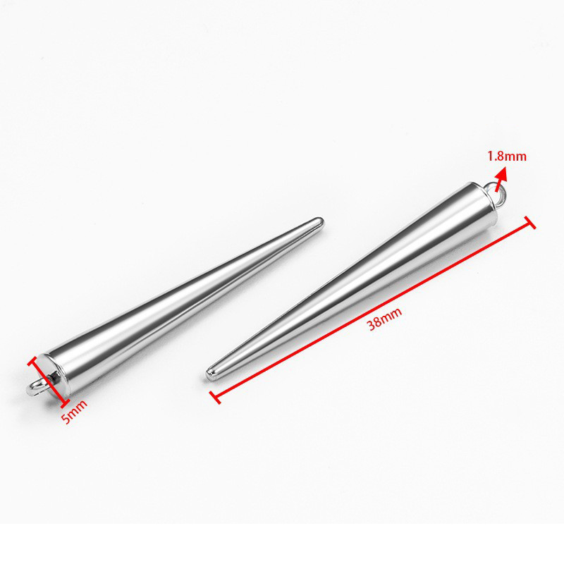 10:Steel color large awl pendant 5x38mm