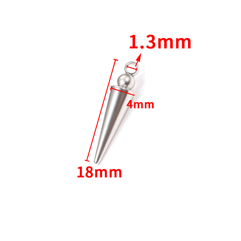 2:Steel color welding bead tapered pendant 18mm