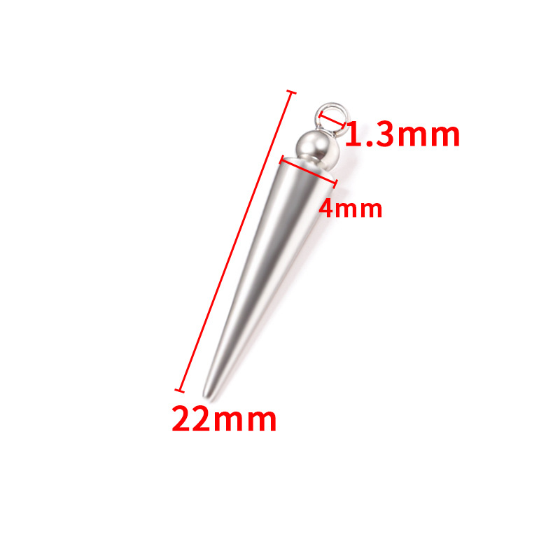 3:Steel color welding bead cone pendant 22mm