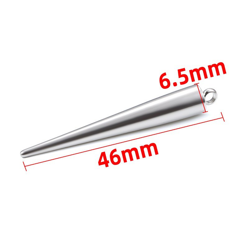 9:Steel color large awl pendant 6.5x46mm