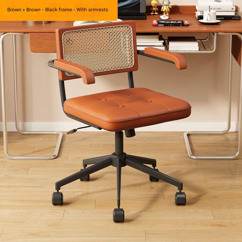 brown backrest   brown soft table mat   black