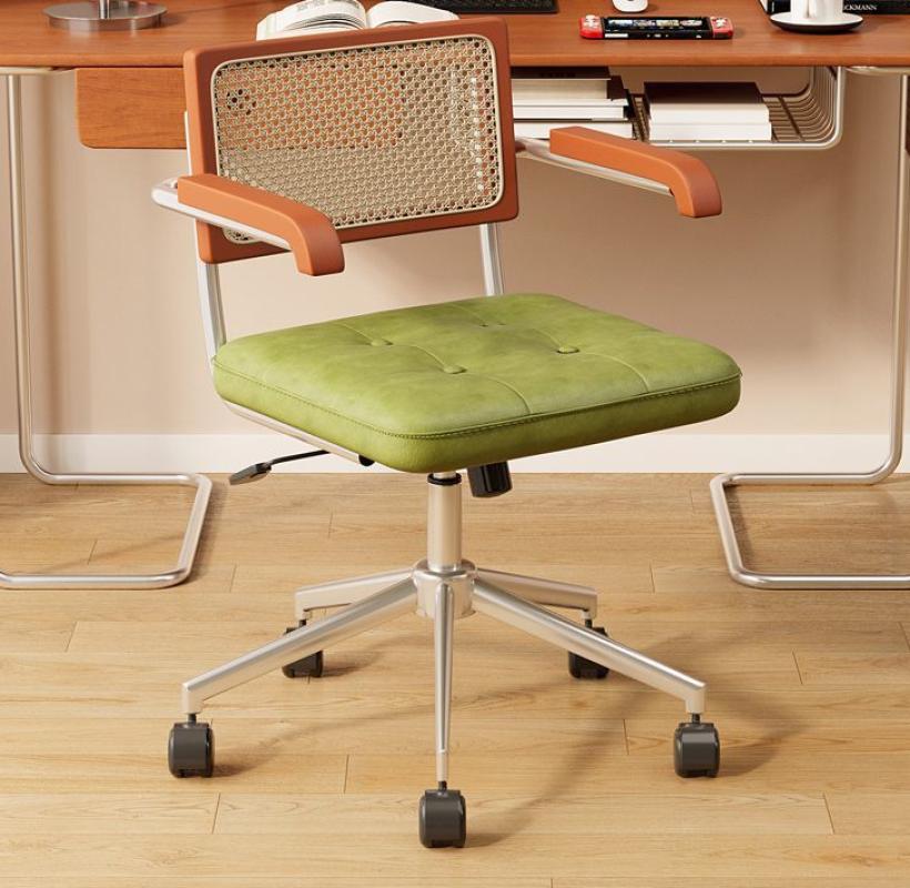 brown backrest   green soft table mat   silver legs