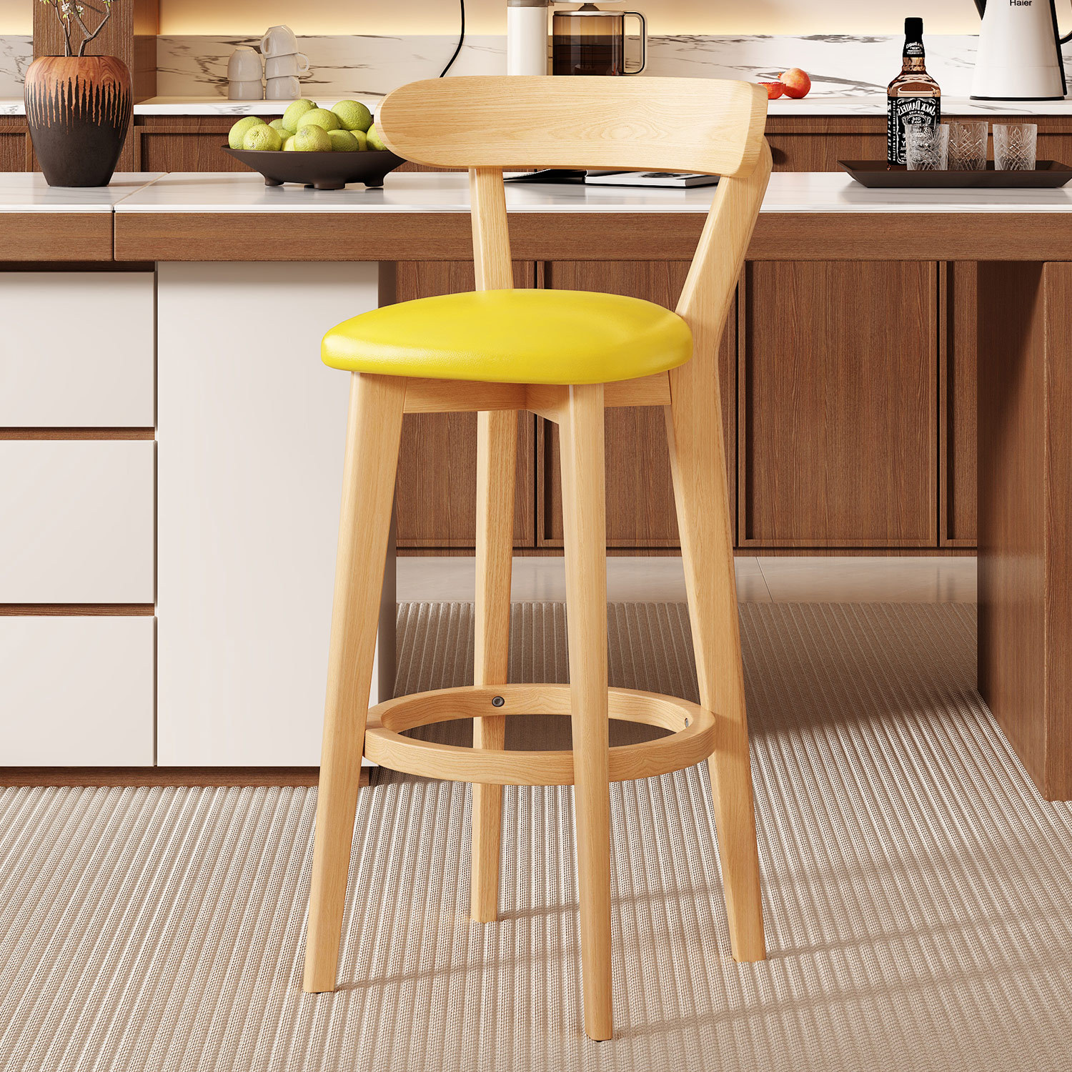 Yellow leather log frame