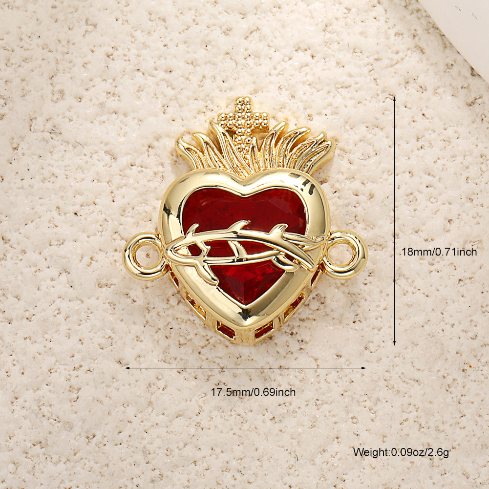 6:A1051 gold-plated copper cross double hanging (excluding chain)