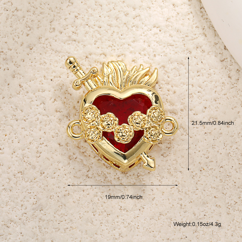 8:A1053 one arrow through the heart double hanging (excluding chain)