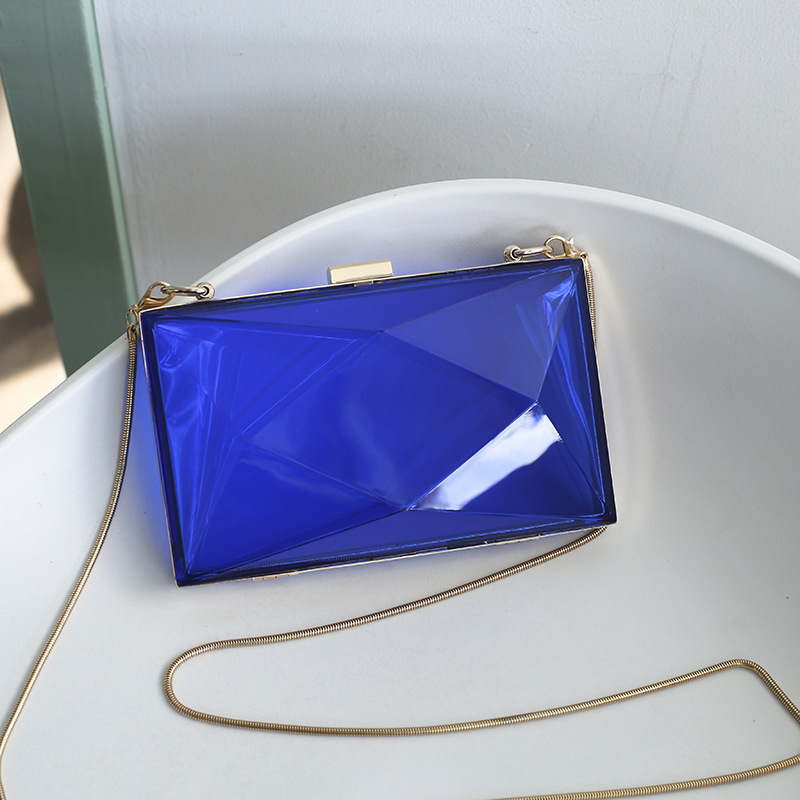 Geometric bright blue   snake chain