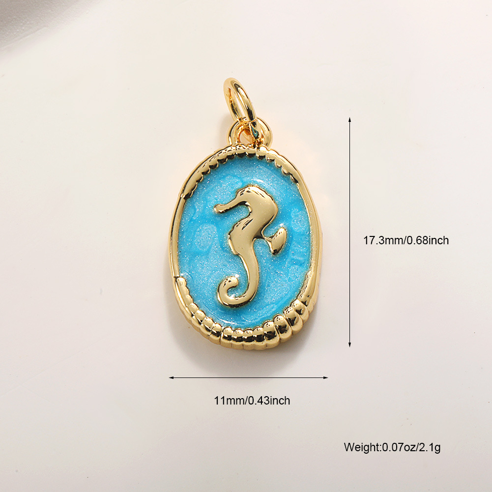 10:A795 blue oil dripping seahorse