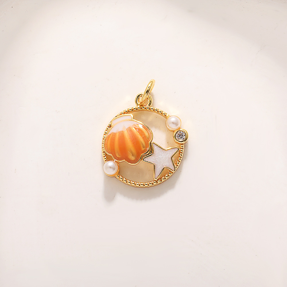 3:A605 hollow orange pearl shell
