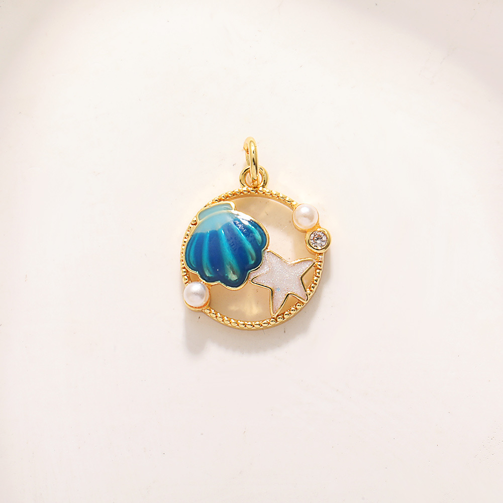 4:A606 hollow dark blue pearl shell