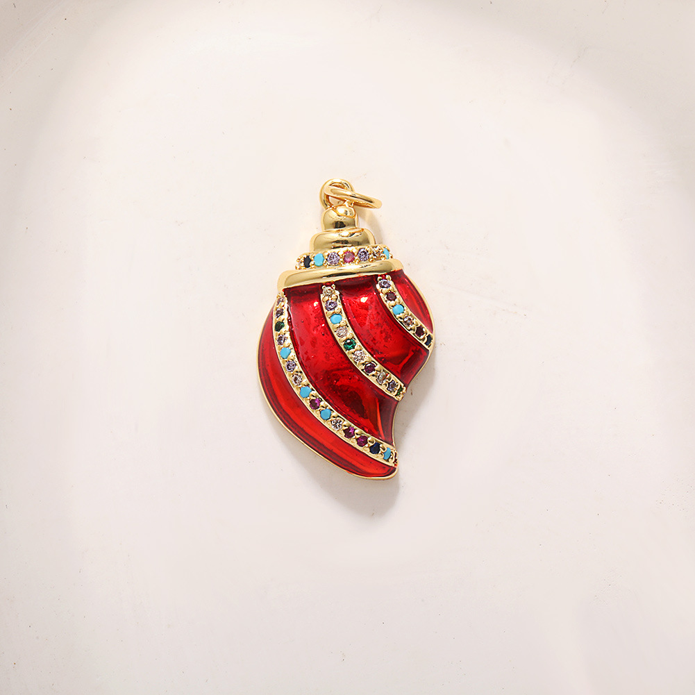6:A608 red conch with colored zircons
