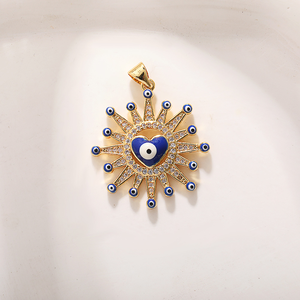 5:A545 dark blue love eye pendant
