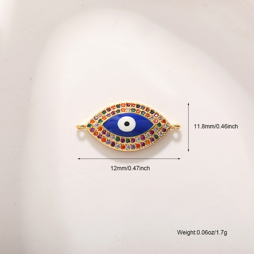 16:A556 blue full inlaid colored zirconium eyes double holes