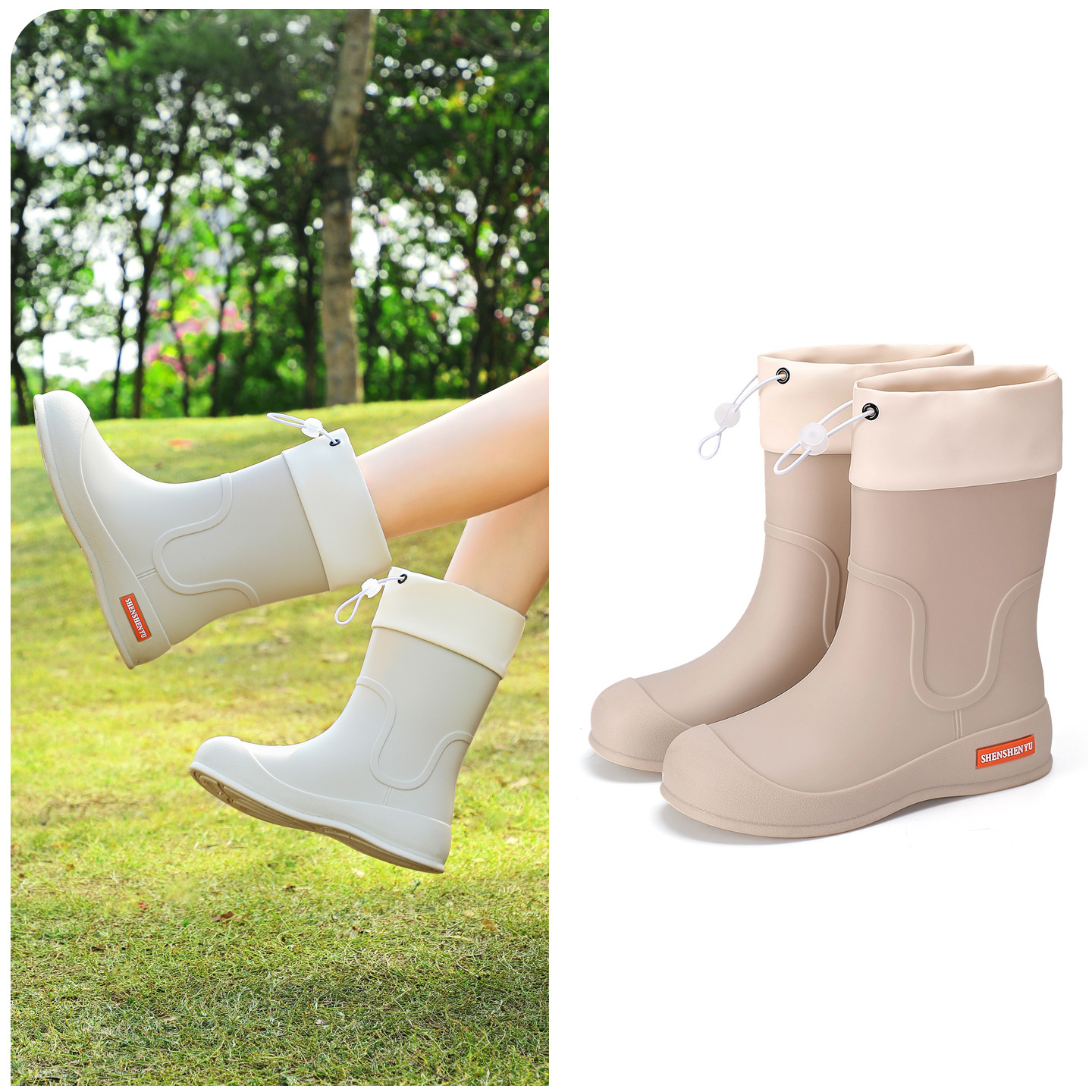 Gray-White with Drawstring