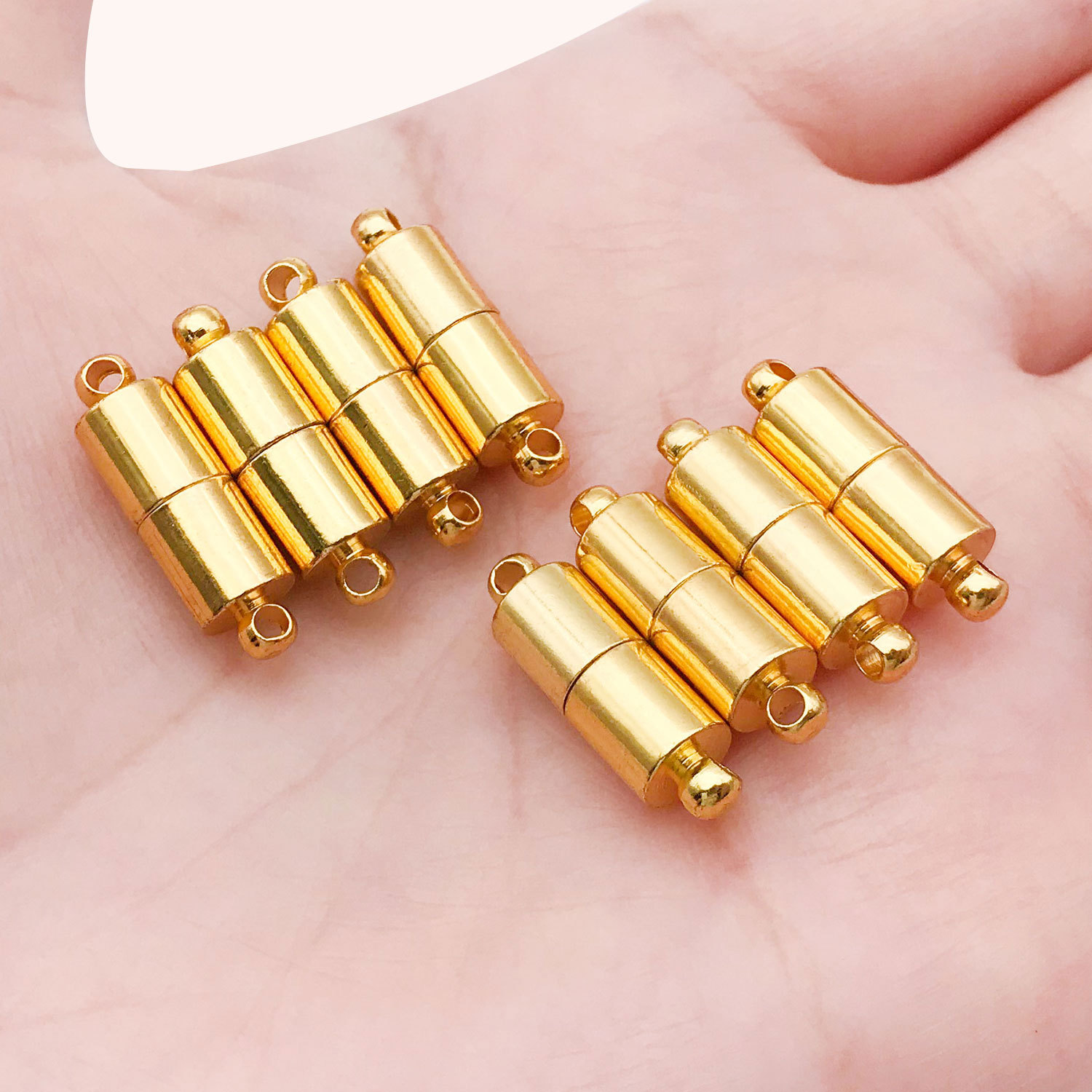 1:14684-gold copper cylindrical magnet buckle 20x6-1.9g