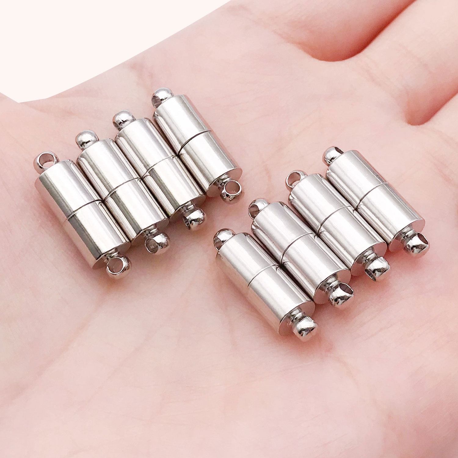 2:14685-white k copper cylindrical magnet buckle 20x6-1.9g