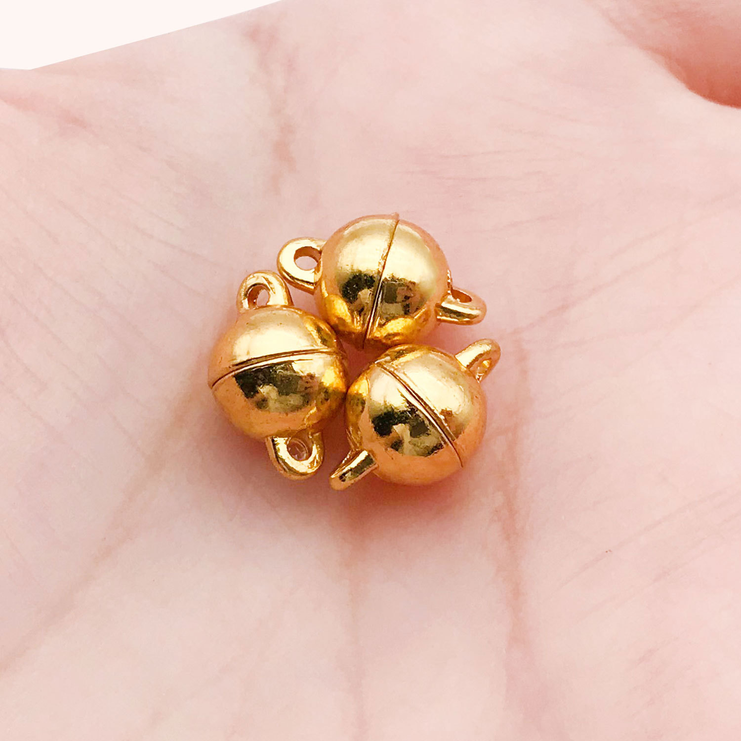 9:14692-gold zinc alloy spherical magnet buckle 8mm-1.5g
