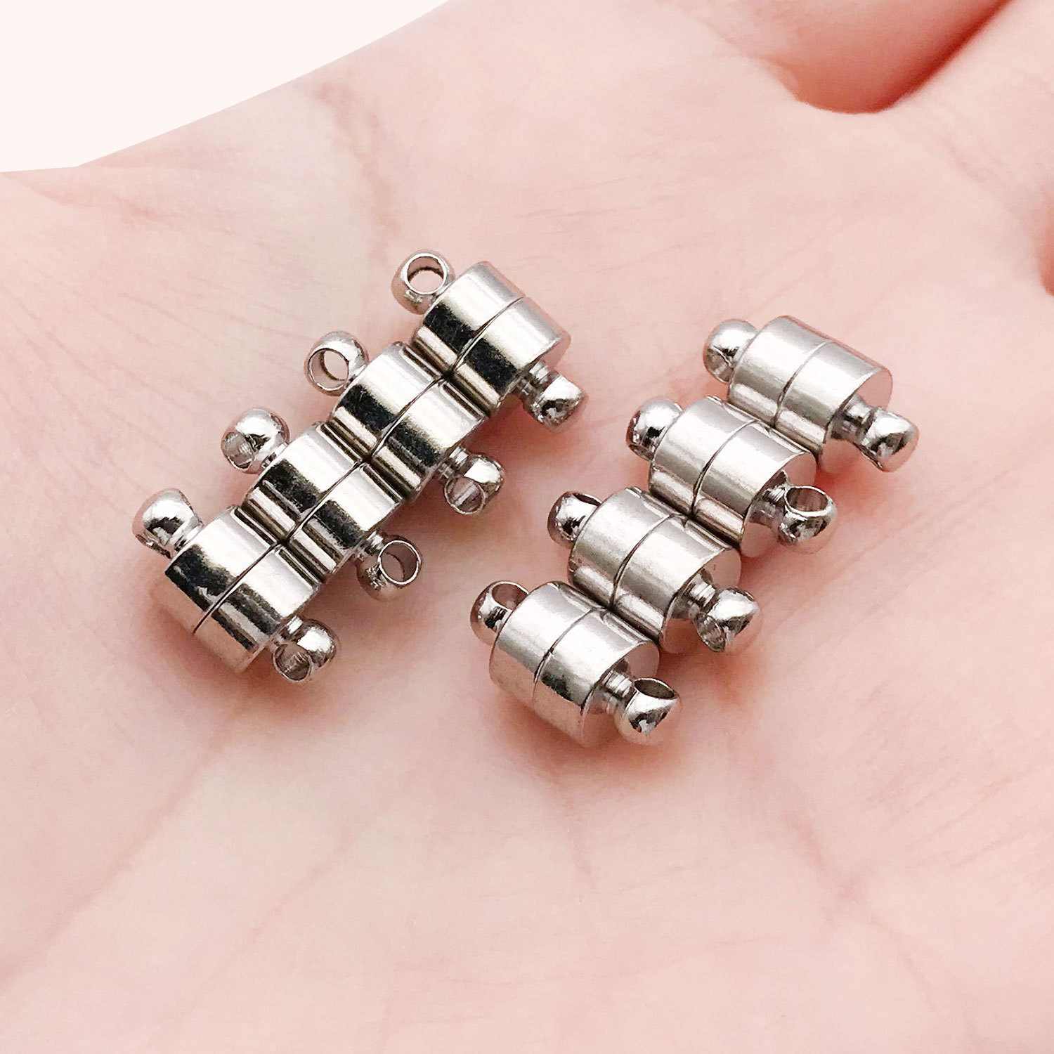 12:14695-white k copper small cylindrical magnet buckle 12x6-1.4g