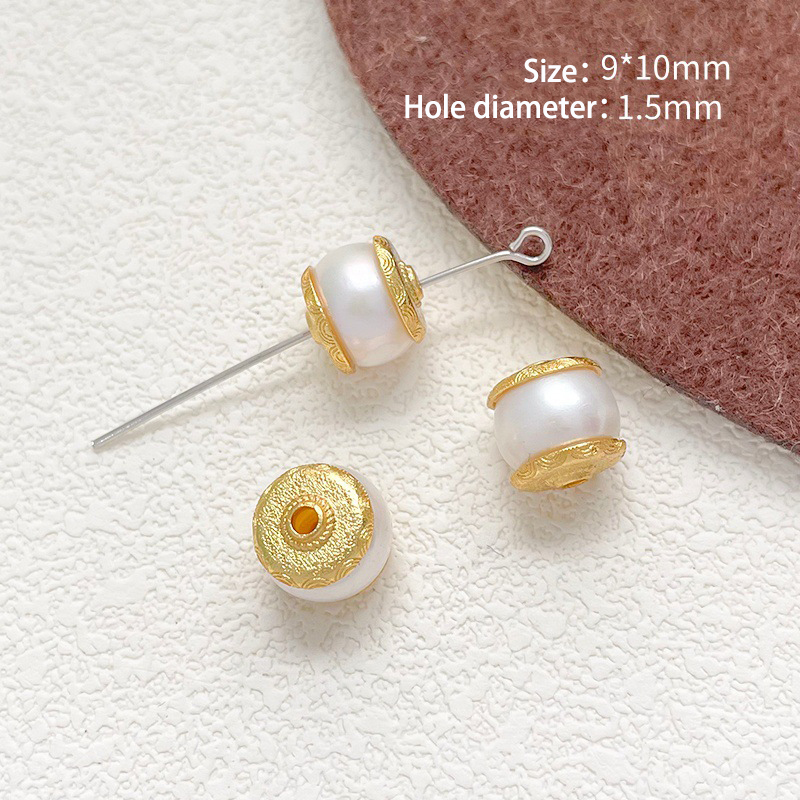 7 # Natural pearl bucket beads (1 piece)