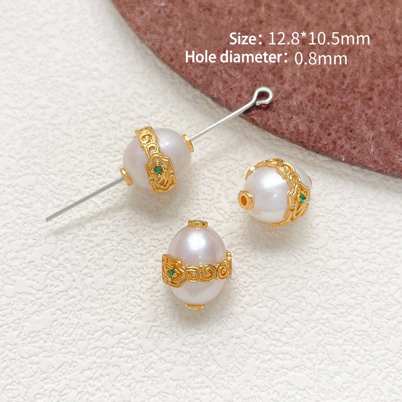 17 # Natural pearl spaced oval (1 piece)