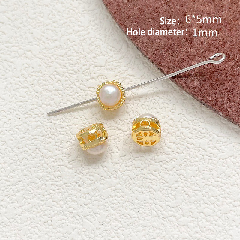 22 # Natural pearl small round spacer beads (1 pie