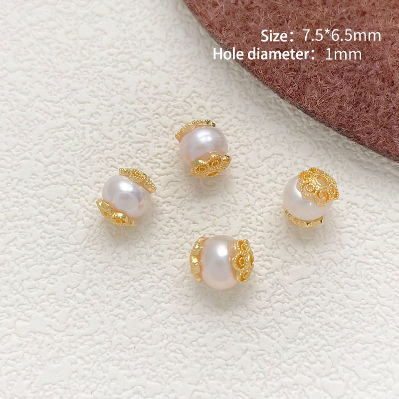15:15 # Natural pearls separated by tori beads (1 piece)