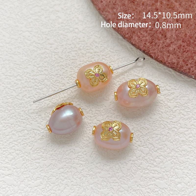16:16 # Natural pink pearl oval (1 piece)