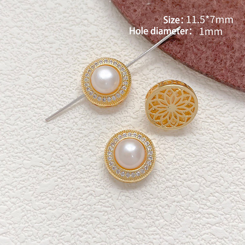 25:25 # Natural pearl perfect diamond spacer beads (1 piece)