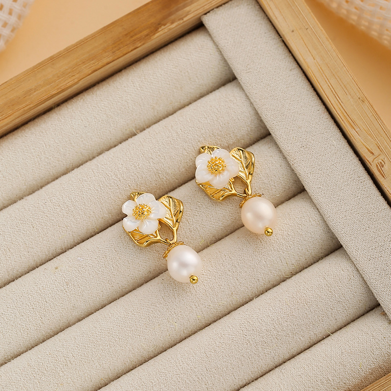 5:Te02501 natural pearls + leaf flowers (each baroque pearls are different, please be careful if you mind)