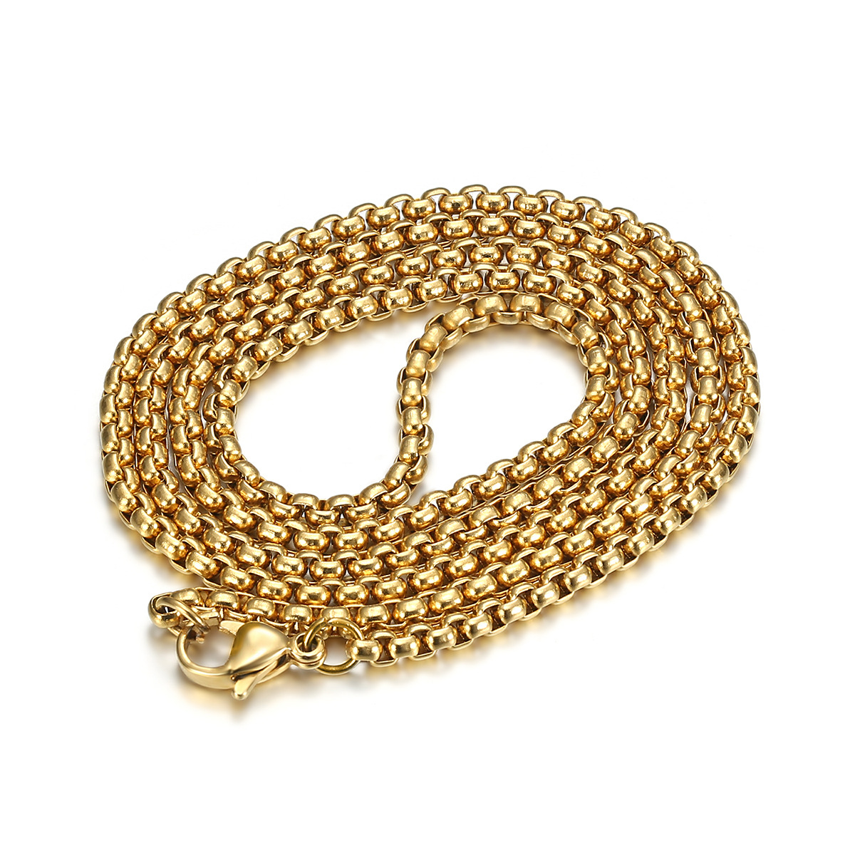 3:60cm gold square pearl chain